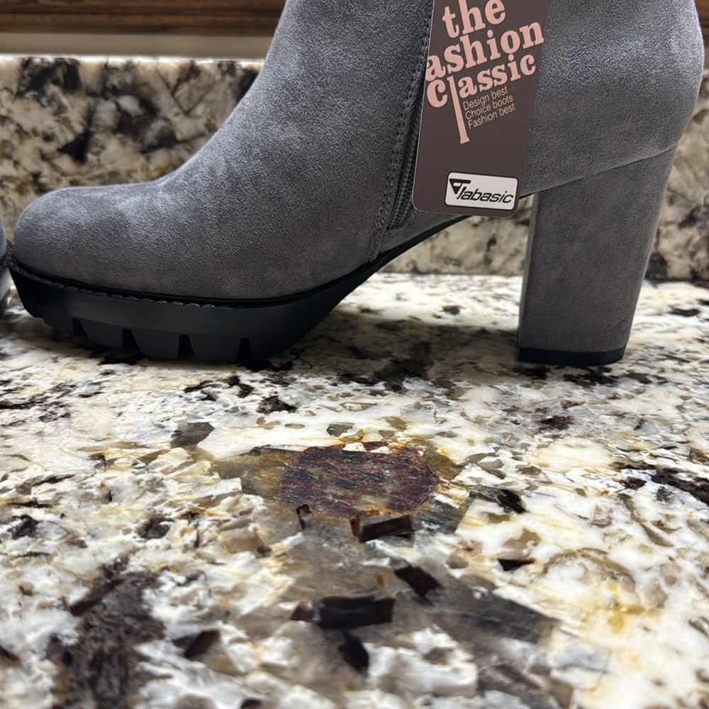 Jabasic High Heel Booties Grey 8.5 - Picture 7 of 8